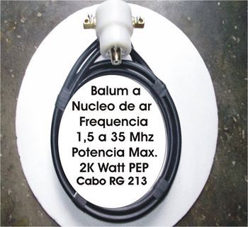 balum p/ antena dipolo 1,5 a 35 mhz